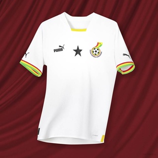 เสื้อกีฬาแขนสั้น ลายทีมชาติฟุตบอล Qatar World Cup Ghana 2022 ชุดเหย้า สําหรับผู้ชาย และผู้หญิง