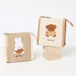 ญี่ปุ่น Miffy กระต่ายบอริสหมีเทอร์รี่ปักกระเป๋าเครื่องสําอางผ้าใบกระเป๋าสี่เหลี่ยมเล็กสาวน่ารักกระเป๋าเก็บวัตถุขนาดเล็กกระเป๋าคลัทช์