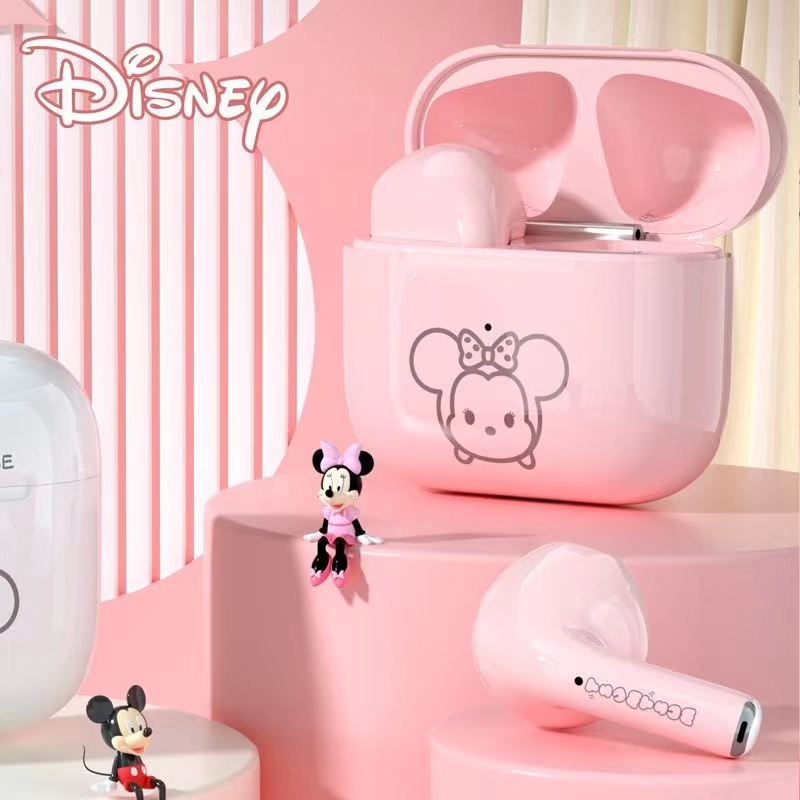 Disney หูฟังบลูทูธ การ์ตูน ไร้สายบลูทูธหูฟังชนิดใส่ในหูชุดหูฟัง รองรับทั้ง iOS กับ Android คุณภาพเสี