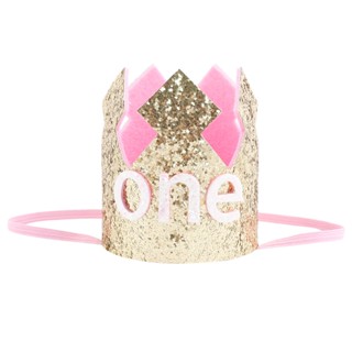 มงกุฎวันเกิด 1 ขวบ ONE Gold &amp; Pink Crown for 1st First Birthday