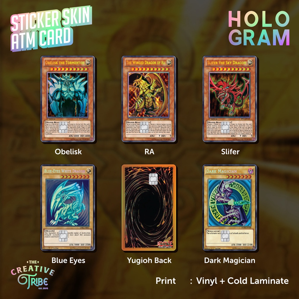 Yugioh HOLOGRAM Skin Card Sticker - Vinyl ATM Debit Credit Emoney Flazz Sticker