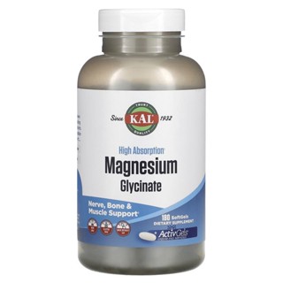 New✨ KAL, High Absorption Magnesium Glycinate, 180 Softgels