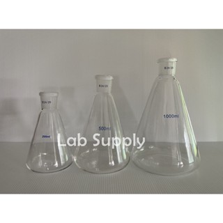 Erlen Flask with Joint_ขวดชมพู่ 250ML,500ML,1000ML,2000ML,5000ML (Joint 24/29,Joint 29/32) ยี่ห้อ HBT