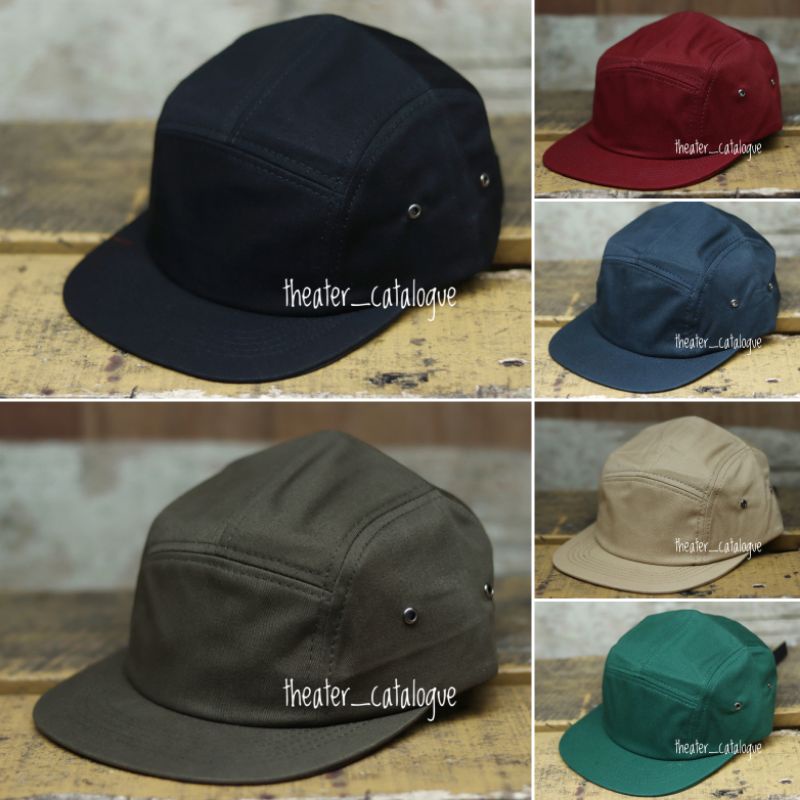หมวก PANEL PREMIUM TWILL PLAIN 5 | TWILL COTTON 5 PANEL HAT | FIVE PANEL CAPS PREMIUM DISTRO