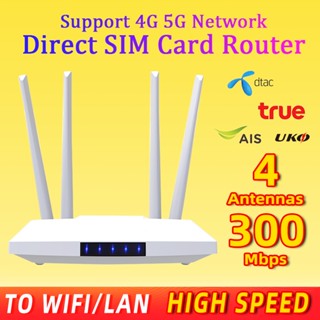 รับประกัน1ปี 4G LTE Wireless Router 4G เราเตอร์ใส่ซิมปล่อย Wi-Fi 300Mbps  รองรับการใช้งาน Wifi ได้พร้อมกัน 32 usersรอง