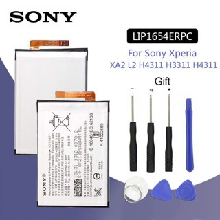 แบตเตอรี่ แท้ Sony Xperia XA2 L2 H4311 H3311 H4331 battery LIP1654ERPC เปลี่ยนแบตเตอรี่โทรศัพท์ 3200mAh