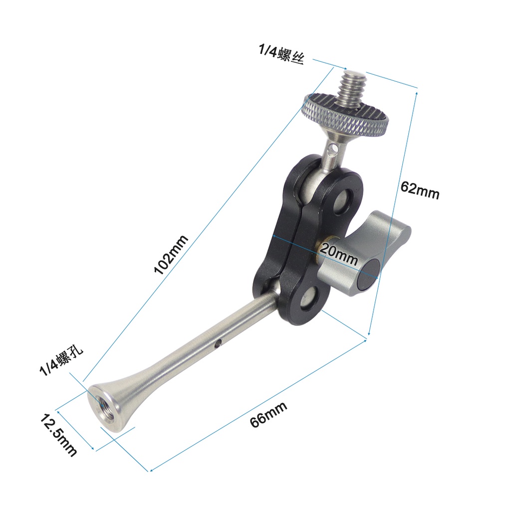 ขาตั้งกล้องวิดีโอ สกรู 1/4 นิ้ว CNC สําหรับกล้อง SLR ไฟ LED ไมโครโฟน