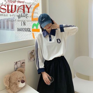 SWAY  เสื้อกันหนาว เสื้อโปโล เสื้อฮู้ด นค้ามาใหม่ ใส่สบายๆ หลวม Stylish พิเศษ High quality สไตล์เกาหลี S071104 36Z230909