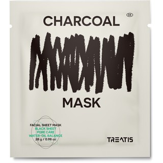 ✨ของขวัญฟรี★ตัวอย่างฟรี✨Treatis Charcoal Maskแผ่นมาส์กหน้าถ่านไม้ไผ่สีดํา (10 แผ่น)