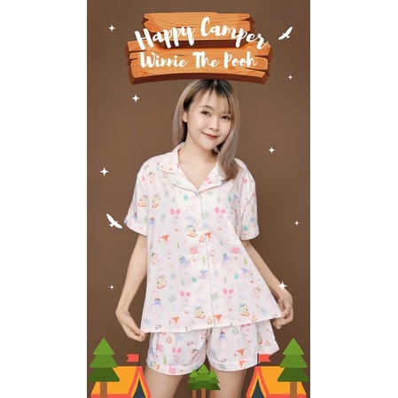 ชุดนอน 21tst Collection 'W i n n i e the p o o h happy camper' สี Cream