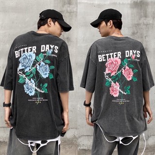 เสื้อยืดผู้ชายโอเวอร์ไซส์ better days เสื้อy2k เสื้อมินิมอล เกาหลี สตรีท