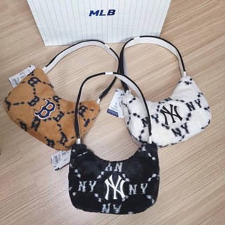 &lt;🔥SALE🔥&gt;MLB MONOGRAM FUR HOBO BAG กระเป๋าสะพายโฮโบ 3 สี ขนนุ่ม ขน wool คอล winter