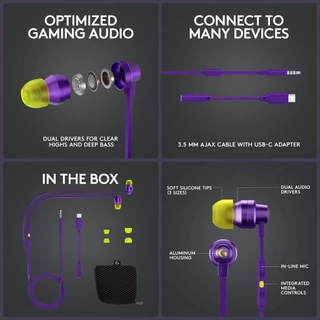 (มีส่งด่วน) LOGITECH G333 หูฟังเกมมิ่ง GAMING EARPHONES WITH MIC AND DUAL DRIVERS รับประกันศูนย์ไทย 2 ปี
