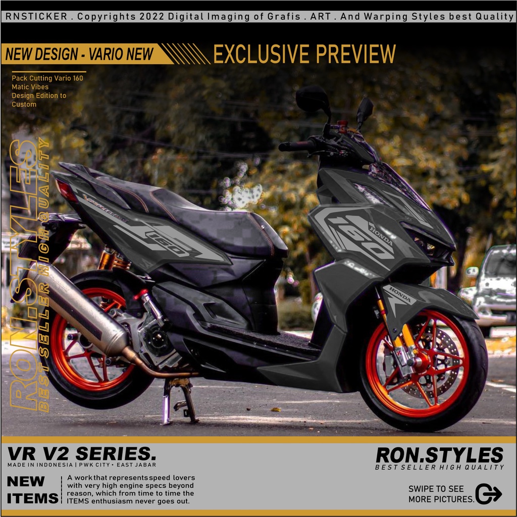 V2 CUTTING STRIPING VARIO 160 2021-2022 STRIPING VARIATION VARIO ใหม่ 160 ตัดสติกเกอร์ VARIO 2022 สติกเกอร์ VARIO ใหม่ 160 สีดํา DOF BODY STICKER VARIO 160 BODY LINE VARIO 160 STRIPING 160 การออกแบบต่างๆ 160 ใหม่ 160