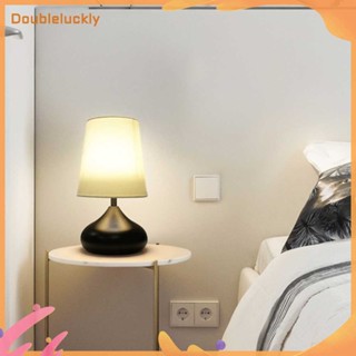 ✿Doubleluckly✿ โคมไฟตั้งโต๊ะ LED คุณภาพสูงสไตล์นอร์ดิกโต๊ะข้างเตียงห้องนั่งเล่นไฟบ้าน (สีดำ)