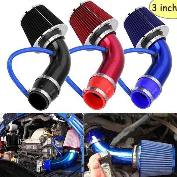 ชุดกรองเปลือย กรองอากาศแต่งซิ่ง ท่อกรองเปลือย 76mm 3 Inch กรองเปลือยรถยน