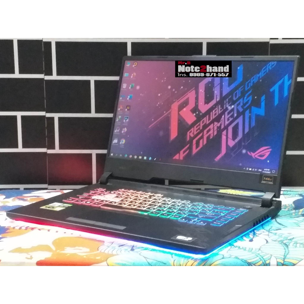 โน๊ตบุ๊คมือสอง ASUS Core i7-10750H จอ15.6”IPS 144Hz แรม16+NVMe512+การ์ดจอ GTX6GB+วินโดว์แท้