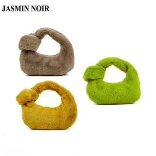 Jasmin NOIR Fur กระเป๋าถือ กระเป๋าสะพายข้าง เรียบง่าย สําหรับผู้หญิง