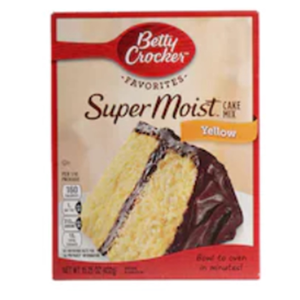 Betty Crocker Super Moist Yellow Cake Mix 432g.แป้งสำหรับทำขนมเค้ก อาหาร วัตถุดิบ