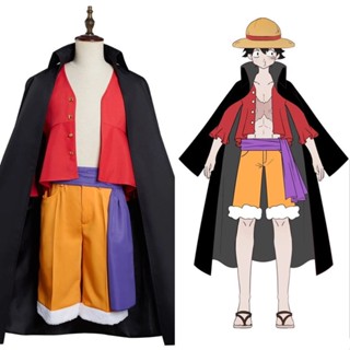 ชุดคอสเพลย์ One Piece ONEPIECE หมวกฟาง ลูฟี่ และผ้าคลุม