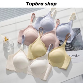 Topbre_Shop ชุดชั้นใน ชุดชั้นในยางพารา ออกซิเจนญี่ปุ่น ไม่มีรอยต่อ และสายคล้องไหล่ แบบบาง ปรับระดับได้ CDB255