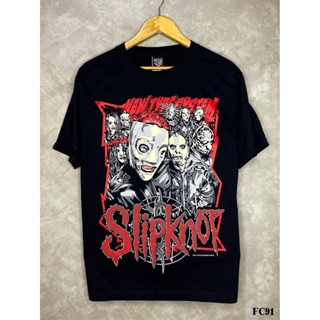 Slipknotเสื้อยืดสีดำสกรีนลายFC91