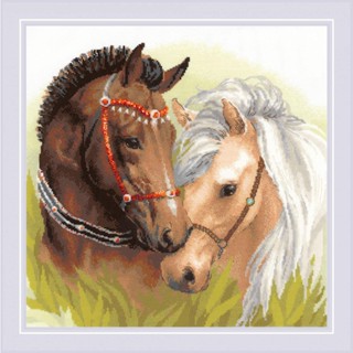 Rio-1864 Pair of Horses ชุดปักครอสติชลิขสิทธิ์แท้ ครอสติชไม่พิมพ์ลาย แบรนด์ Riolis