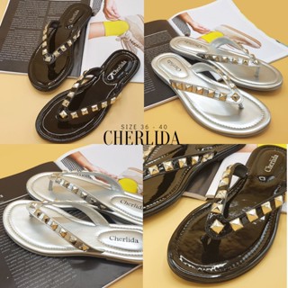 Cherlida รองเท้าแตะรัดส้น ติดเครื่องประดับ พื้นกันลื่น น้ำหนักเบา สวมใส่สบาย รองเท้าแตะผู้หญิง