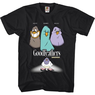 Goodfeathers Animaniacs T-Shirt เสื้อโอเวอร์ไซ เสื้อวินเทจผญ เสื้อยืดสีขาวผู้ชาย เสื้อเด็กหญิง