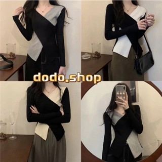 [DODO] 🍭 พร้อมส่ง  | เสื้อไหมพรมแขนยาว เรียบหรูสุดๆ ใส่ไปเที่ยวก็สวยหรู ใส่ไปทำงานก็กิ๊บเก๋🪄（22cx08）