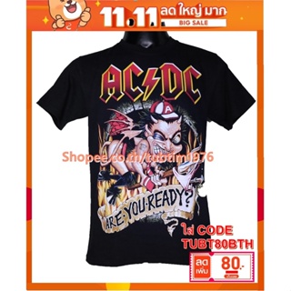 เสื้อวง Ac/Dc เสื้อยืดแฟชั่นวงดนตรี เสื้อวินเทจ acdc เอซี/ดีซี ADC1015