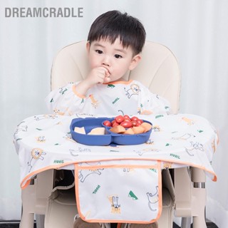 BDreamcradle ผ้ากันเปื้อนให้อาหารเด็ก กันน้ํา ปรับได้ ตะขอและห่วง แขนยาว สําหรับเด็กวัยหัดเดิน