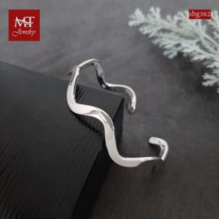 MT กำไลข้อมือเงินแท้ กำไลหยัก สไตล์โมเดิร์น ข้อมือ 16, 17 ซม. Solid 925 Sterling Silver Bangle (sbg382) MT Jewelry มณีธารา