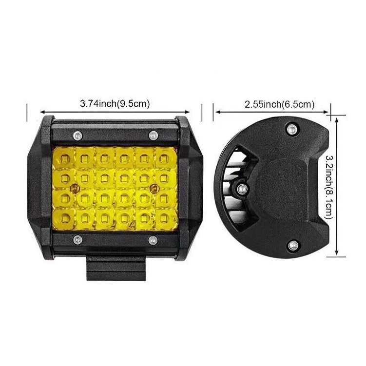 เเพค 2ชิ้น สว่างตาเเตก! LED สีเหลือง SPOT BEAM US 200W ไฟสปอร์ตไลท์รถยนต์ ไฟช่วยตัดหมอก 12V-24V