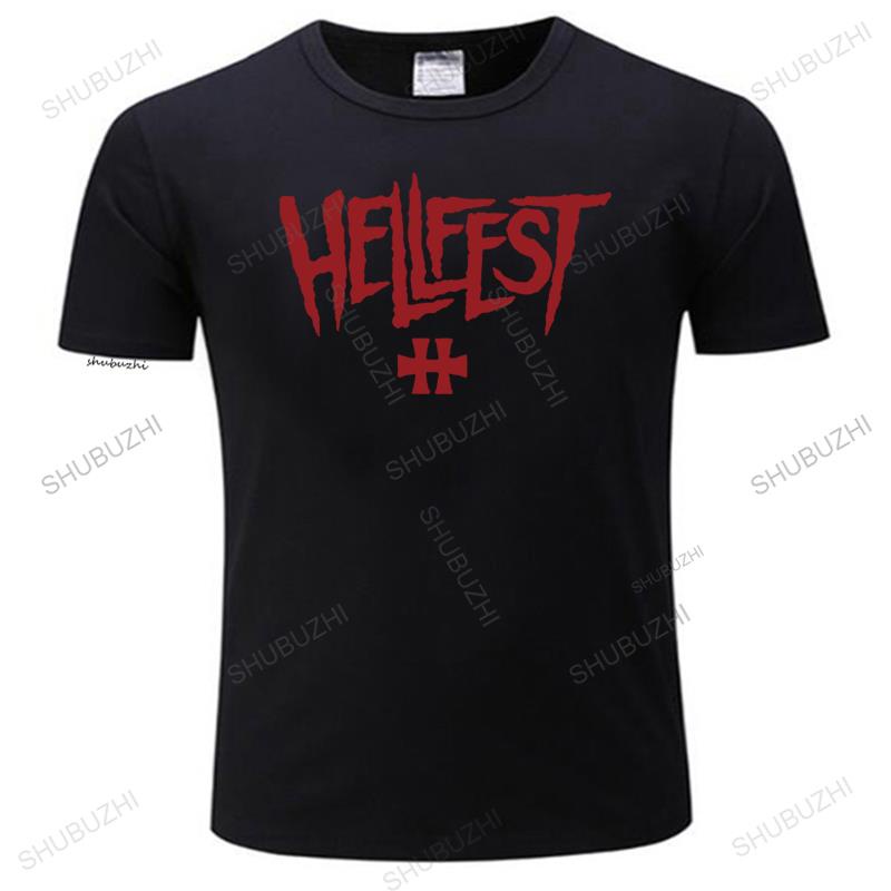 【2022 New Style】 New Fashion T Shirt Men Hellfest Heavy Metal Music Festival Logo Cotton Brand Summer T-Shirt Men Vintag #0