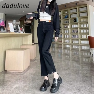 DaDulove💕 New Korean Version Ins Straight Jeans Fashion High Waist Loose Large Size Wide Leg Pants Ninth Pants