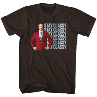 Stay Classy Anchorman T-Shirt เสื้อยืดชาย เสื้อสาวอวบ เสื้อวินเทจผญ เสื้อคนอ้วนผญ