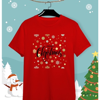 เสื้อยืดลายปีใหม่ เสื้อคริสมาสต์ Happy New Year &amp; Merry Christmas ลายน่ารักๆ ผ้า Cotton ใส่สบาย สีสันสดใส