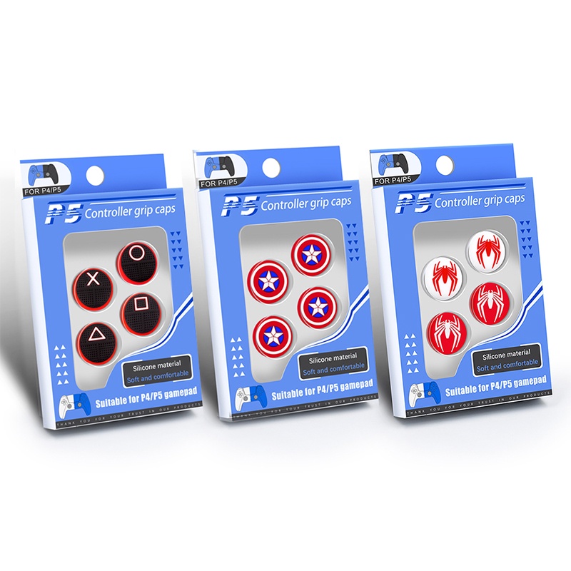 ฝาครอบปุ่มกดจอยสติ๊ก ซิลิโคน พร้อมกล่อง สําหรับ PS5 PS4 PS3 Xbox 360 Xbox One Switch Pro Wii u 4 ชิ้