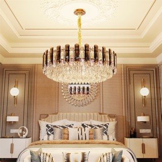 โคมระย้าคริสตัลยุโรป ไฟเพดานห้องนอน โคมไฟเพดาน โคมไฟแต่งห้อง  Luxury Crystal Chandeliers Pendant Ceiling Light