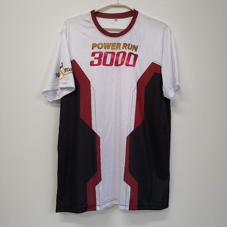 เสื้อวิ่ง เสื้อยืดกีฬาคอกลม แขนสั้น เสื้อกีฬา 365RUN IRONMAN ของใหม่ ของสะสมด้านหน้าลาย POWER RUN 3000 เสื้อไอรอนแมน