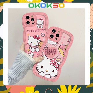 เคสมือถือ แบบนิ่ม ลายการ์ตูนคิตตี้ ขอบหยัก กันกระแทก สําหรับ OPPO Reno8 Reno7pro reno6 7z 5 R17 A53 A9 2020 4Z 5G 2F F11 A31 F9 A15 A3S Findx3proFindx5pro