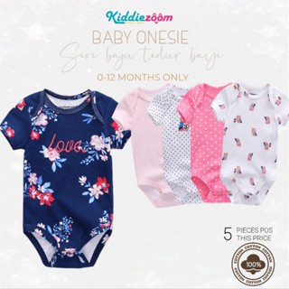 Kiddiezoom พร้อมส่ง | ชุดเซต 5 ชิ้น | ชุดนอน ผ้าฝ้ายแท้ สําหรับเด็ก | เสื้อผ้าเด็ก | เด็กทารก | เสื้อผ้าเด็ก 0~12 เดือน