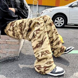 DaDuHey🔥 Mens 2022 Camouflage Loose Straight Pants Ins Hong Kong Style Fashion All-Matching Casual Pants