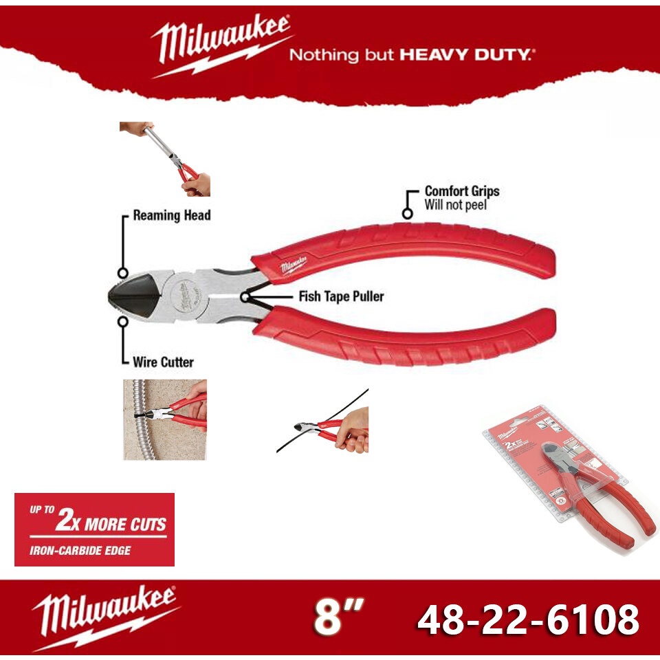 Milwaukee คีมปากแหลม 8 นิ้ว รุ่น 48-22-6101