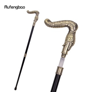 Coppery Snake Walking Stick with Hidden Plate Self Defense Fashion Cane Plate Halloween Cosplay Crosier Vampire Stick 93