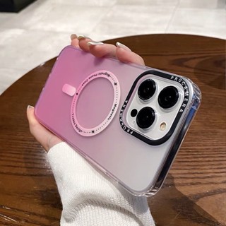 【Gradient backplane/Transparent border/Matte hard case/Pink】เคส compatible for iPhone 15 Pro Max case