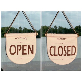 ป้ายเปิดปิด 💈ป้ายเปิดร้าน 💈ปิดร้าน Open-Closed ป้ายผ้าแคนวาส ป้ายตกแต่งร้าน ป้ายแขวน ป้ายหน้าร้าน
