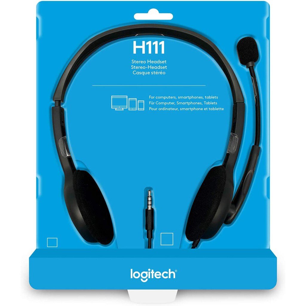 LOGITECH H111 STEREO HEADSET หูฟังสเตอริโอพร้อมไมค์ ประกัน 2 ปี