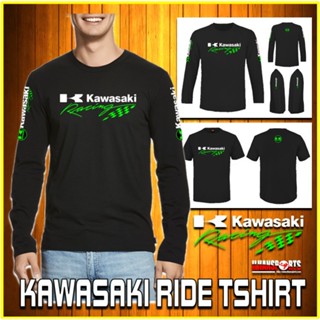 เสื้อยืด ลาย KAWASAKI MOTORSPORT RIDE | เสื้อแขนยาว ผ้าไมโครไฟเบอร์ แบบแห้งเร็ว สําหรับรถจักรยานยนต์ | มอเตอร์สปอร์ต